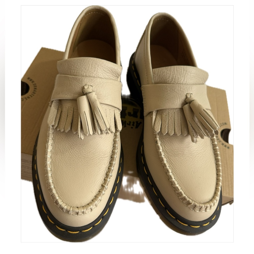 Dr. Martens Adrian Beige Tassel Loafers